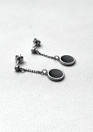 Kolczyki emaliowane Srebro 925° (rod) 24201