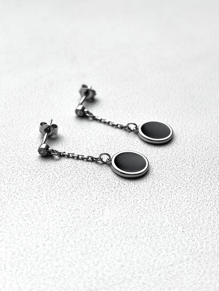 Kolczyki emaliowane Srebro 925° (rod) 24201