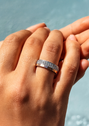 Каблучка фіаніт Срібло 925° золото 375° 000158к