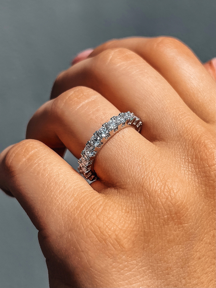 Pierścionek narzeczony (AAAAA) Srebro 925° (rod) 957813