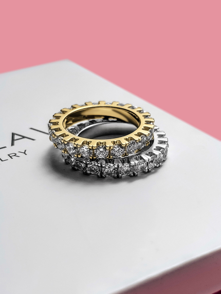 Pierścionek narzeczony (AAAAA) Srebro 925° (rod) 957813