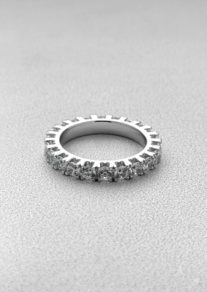 Каблучка Фіаніт (5А) Срібло 925° (родій) 957813