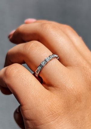 Каблучка Фіаніт (5А) Срібло 925° (родій) 957814