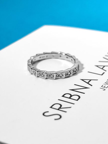 Pierścionek Fianit (AAAA) Srebro 925° (rod) 957814