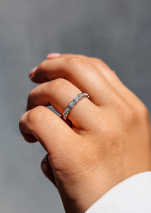 Каблучка Фіаніт (5А) Срібло 925° (родій) 957814