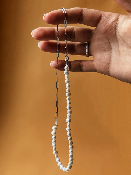 Кольє перлина Срібло 925° (родій) GPB01K