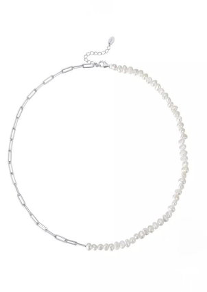 Кольє перлина Срібло 925° (родій) GPB01K