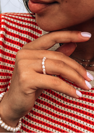 Каблучка перлина Срібло 925° (родій) GRP05M