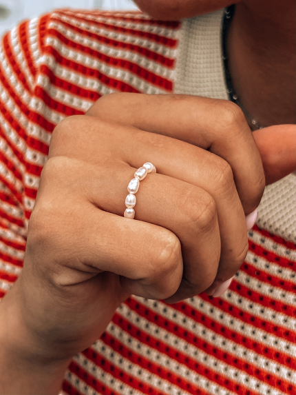 Каблучка перлина Срібло 925° (родій) GRP05M