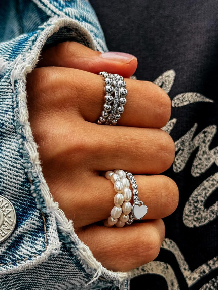 Каблучка перлина Срібло 925° (родій) GRP05M