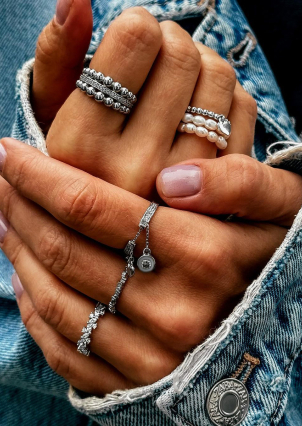 Каблучка перлина Срібло 925° (родій) GRP05M