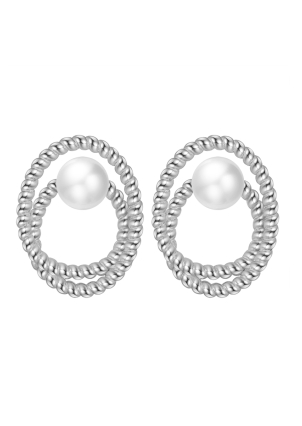 Kolczyki z perełkami Srebro 925° (rod) 957868