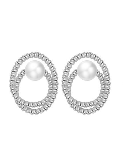 Kolczyki z perełkami Srebro 925° (rod) 957868