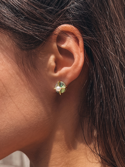 Kolczyki z perełkami Srebro 925° (pozłacane) 957869