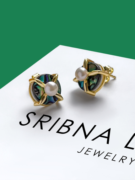 Kolczyki z perełkami Srebro 925° (pozłacane) 957869