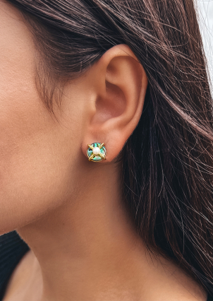 Сережки перлина Срібло 925° (позолота) 957869