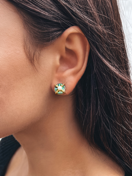 Kolczyki z perełkami Srebro 925° (pozłacane) 957869