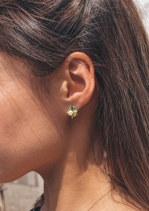 Сережки перлина Срібло 925° (позолота) 957869