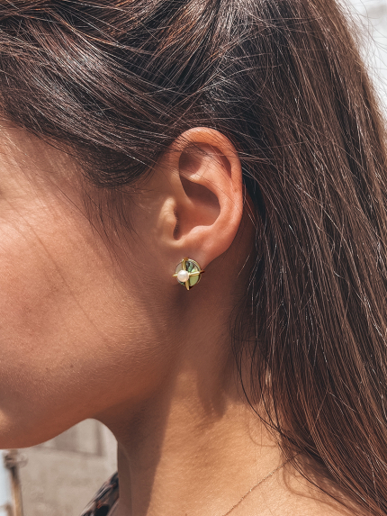 Kolczyki z perełkami Srebro 925° (pozłacane) 957869