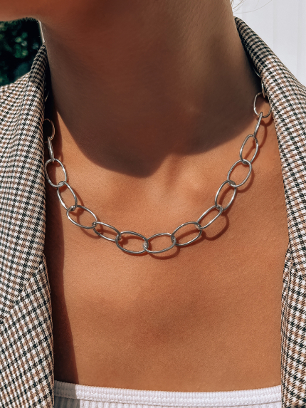 Кольє без вставок Срібло 925° (родій) 957874