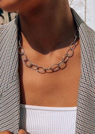 Кольє без вставок Срібло 925° (родій) 957874