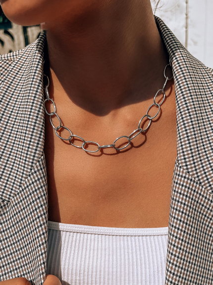 Кольє без вставок Срібло 925° (родій) 957874