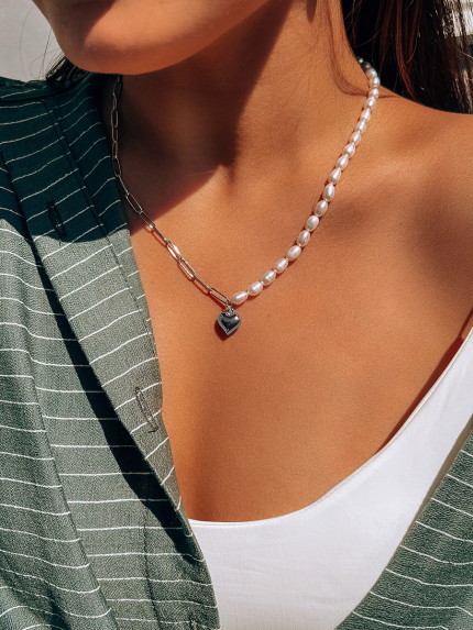 Кольє перлина Срібло 925° (родій) 957903