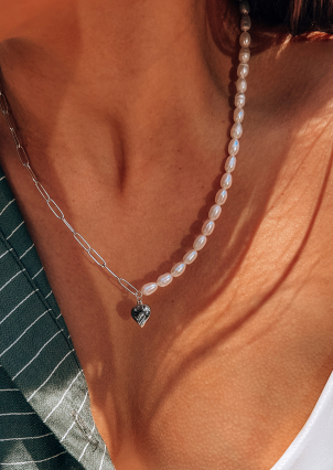 Кольє перлина Срібло 925° (родій) 957903