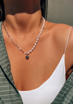 Кольє перлина Срібло 925° (родій) 957903