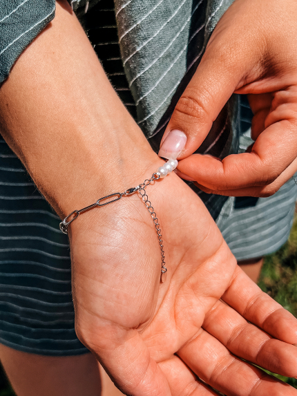 Bransoletka perłowa Srebro 925° (rod) 957904