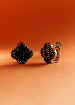 Сережки фіаніт Срібло 925° (родій) 9520241