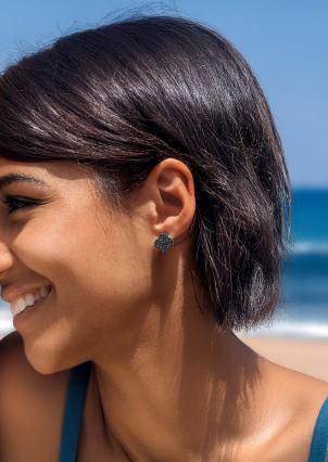 Сережки фіаніт Срібло 925° (родій) 9520241