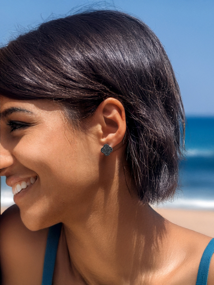 Kolczyki cyjanitowe Srebro 925° (rod) 9520241