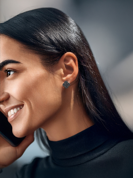 Kolczyki cyjanitowe Srebro 925° (rod) 9520241