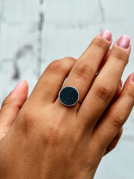 Каблучка авантюрин Срібло 925° (родій) 9510375