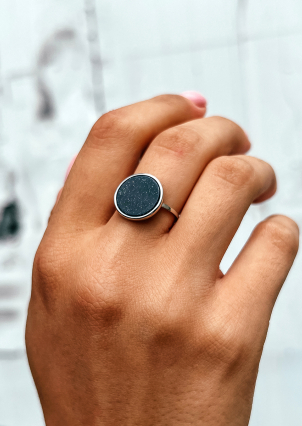 Каблучка авантюрин Срібло 925° (родій) 9510375