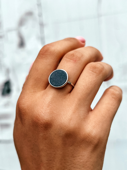 Каблучка авантюрин Срібло 925° (родій) 9510375