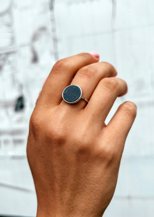 Каблучка авантюрин Срібло 925° (родій) 9510375