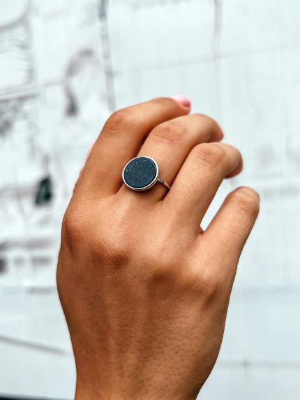 Каблучка авантюрин Срібло 925° (родій) 9510375