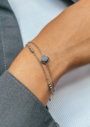 Браслет онікс Срібло 925° (родій) 957908