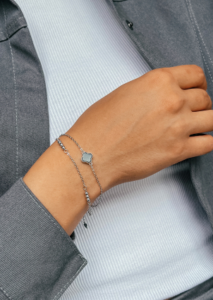 Браслет онікс Срібло 925° (родій) 957908