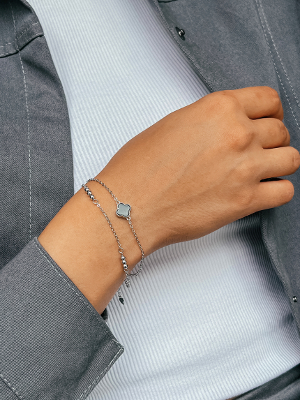 Браслет онікс Срібло 925° (родій) 957908