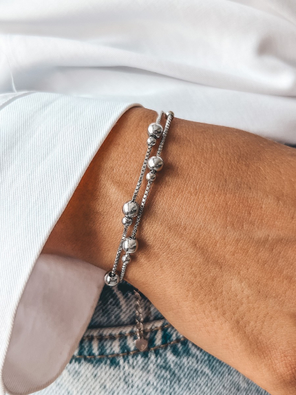 Браслет без вставок Срібло 925° (родій) 550256