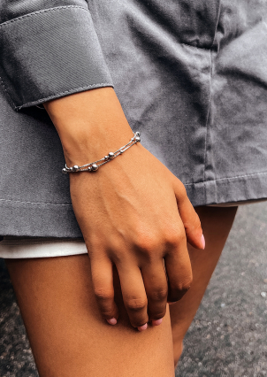 Браслет без вставок Срібло 925° (родій) 550256