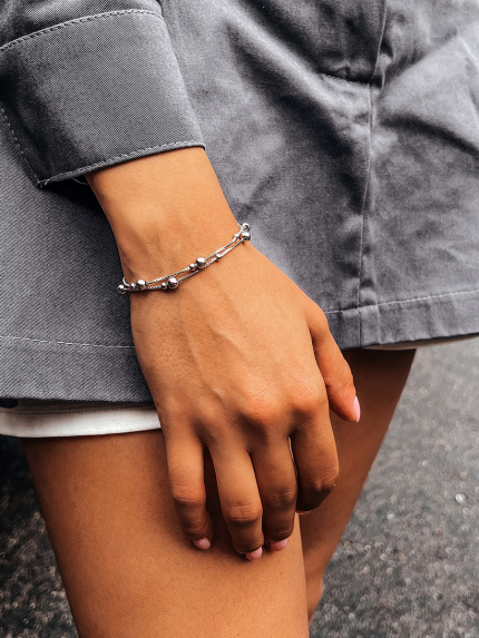 Браслет без вставок Срібло 925° (родій) 550256