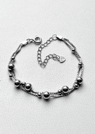 Браслет без вставок Срібло 925° (родій) 550256