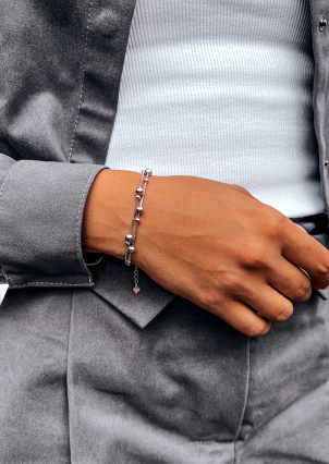 Браслет без вставок Срібло 925° (родій) 550256