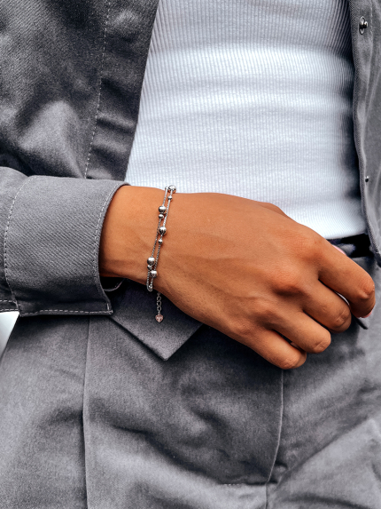 Браслет без вставок Срібло 925° (родій) 550256