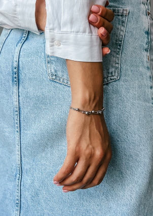 Браслет без вставок Срібло 925° (родій) 550256