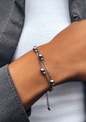 Браслет без вставок Срібло 925° (родій) 550256